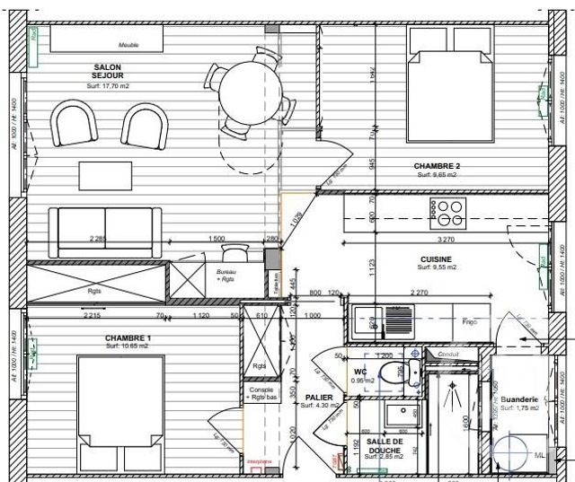 Appartement T3 à louer - 3 pièces - 53.53 m2 - NANTES - 44 - PAYS-DE-LOIRE - Century 21 Talensac